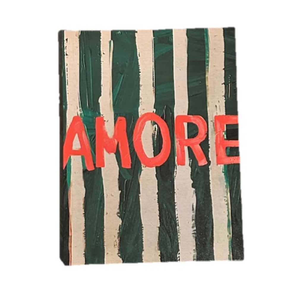 Bold 'AMORE' Canvas Wall Art in Red and Green